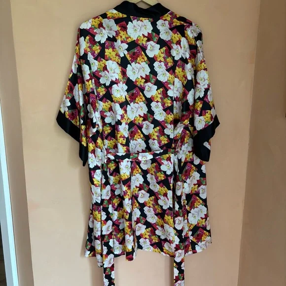 Vintage Y2K Satin Robe Floral Print Women’s Medium - Picture 12 of 16